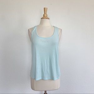 Pastel Blue Lace Rhinestone Bride Tank Top